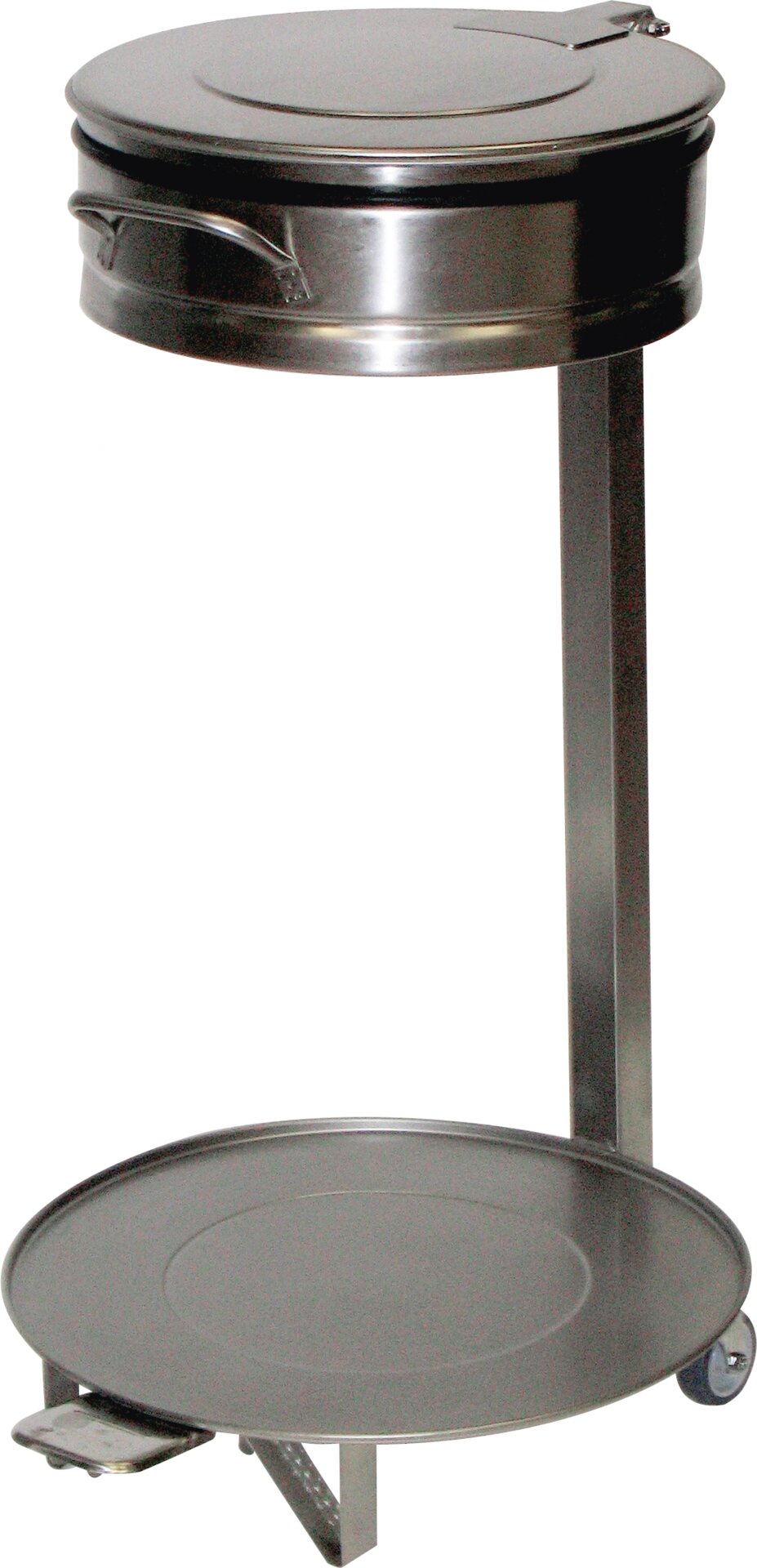 Abfallsackwagen ø 450 mm mit Fußpedal und Hub-Deckel 450 x 450 x 850 mm