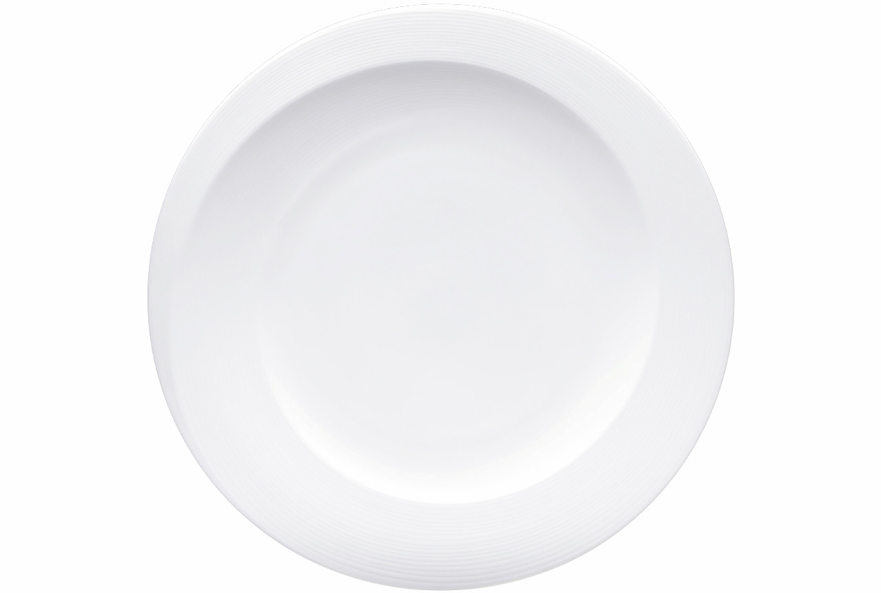 Teller flach mit Fahne 270 mm weiß Zen