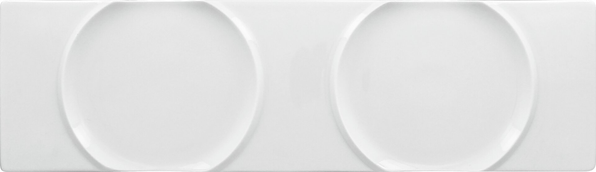 Gourmetplatte für Bambusdämpfer + Cloche 410 x 120 mm plain-white