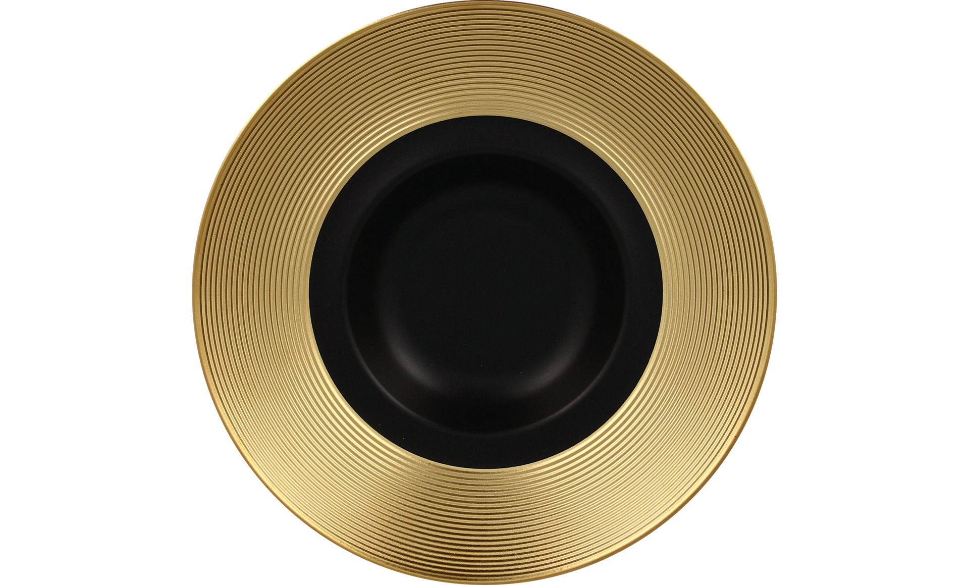 Gourmetteller tief 260 mm schwarz / gold