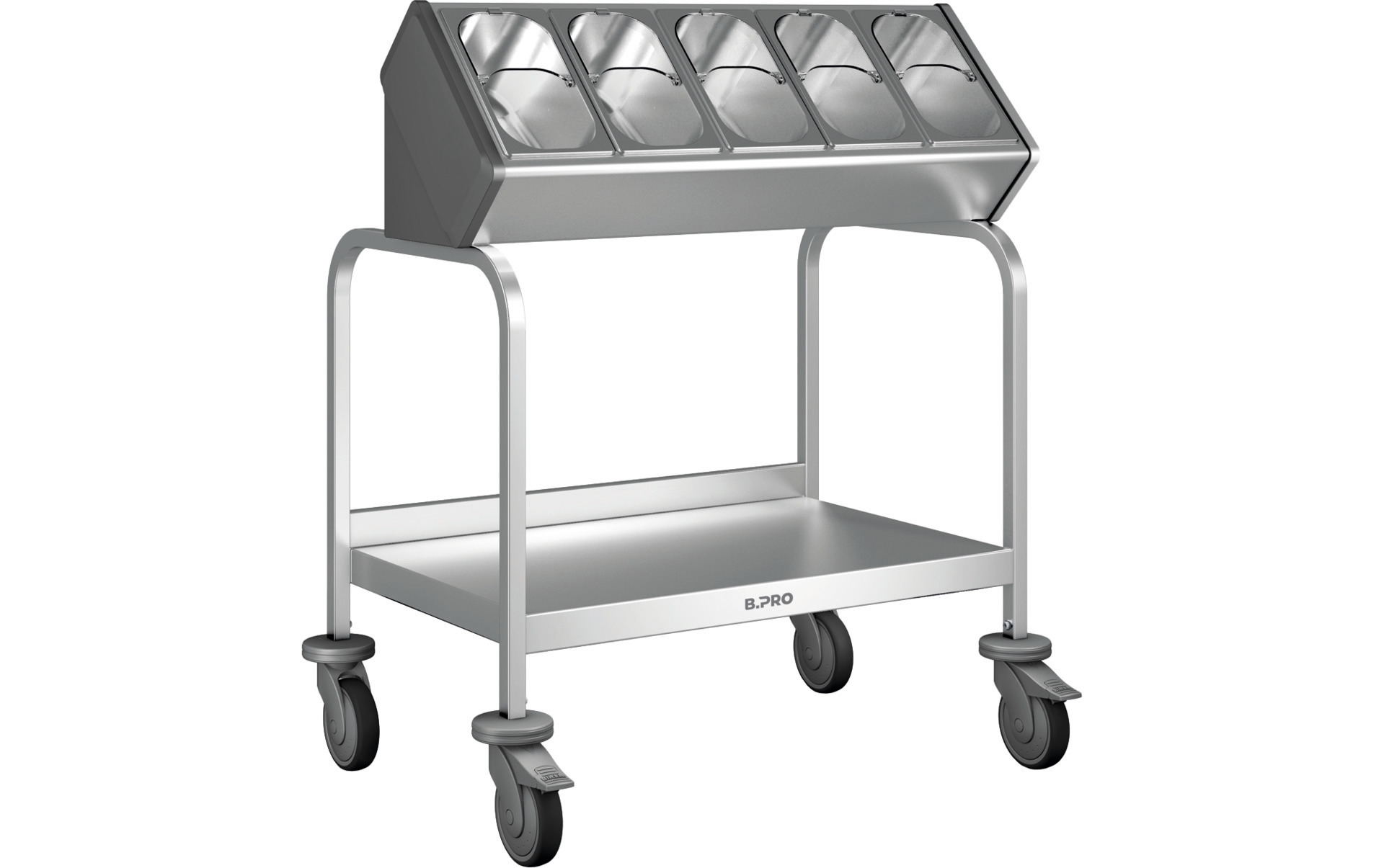 Besteck- und Tablettwagen / mit Spender / mit Kunststoff Rollen