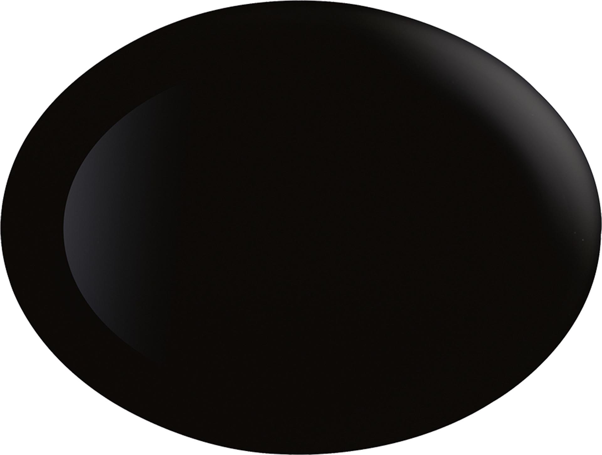 Hartglasgeschirr "Evolution" schwarz Platte flach oval 33x25 cm