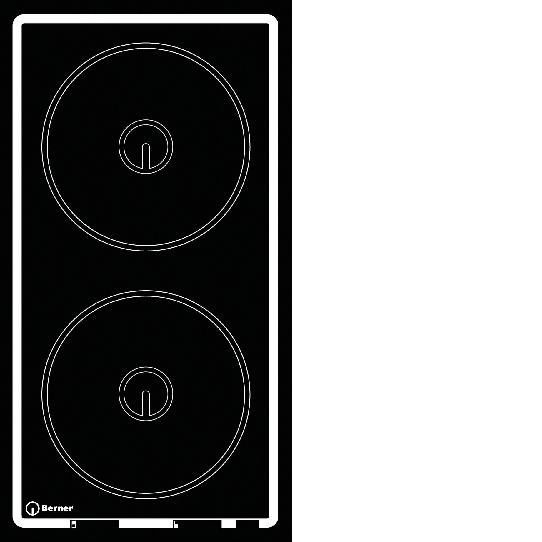 Induktionskochfeld Ceranglas 2 Heizzonen / rund 260 mm / 7,00 kW