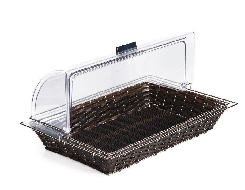 Büfettkorb L 565 x 360 x 100 mm mit Haubenschiene dunkelbraun