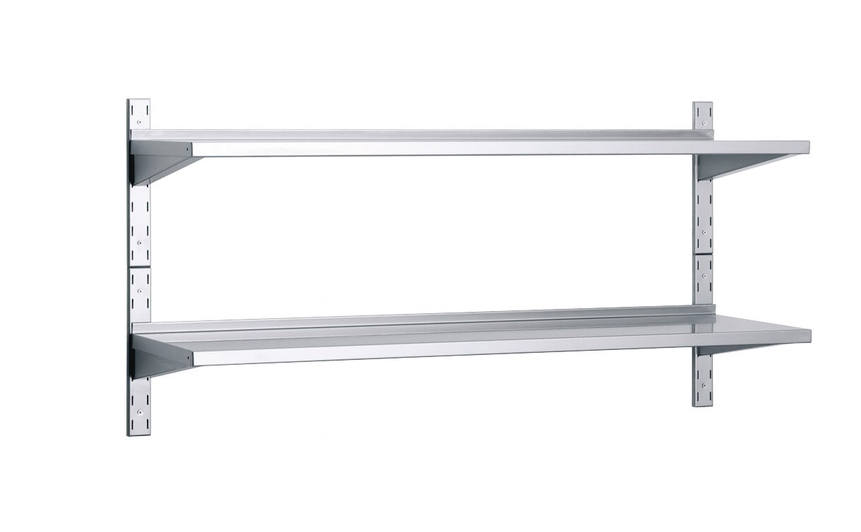 2 Wandborde mit Wandkonsolen mit 20 mm Aufkantung 1000 x 300 x 700 mm