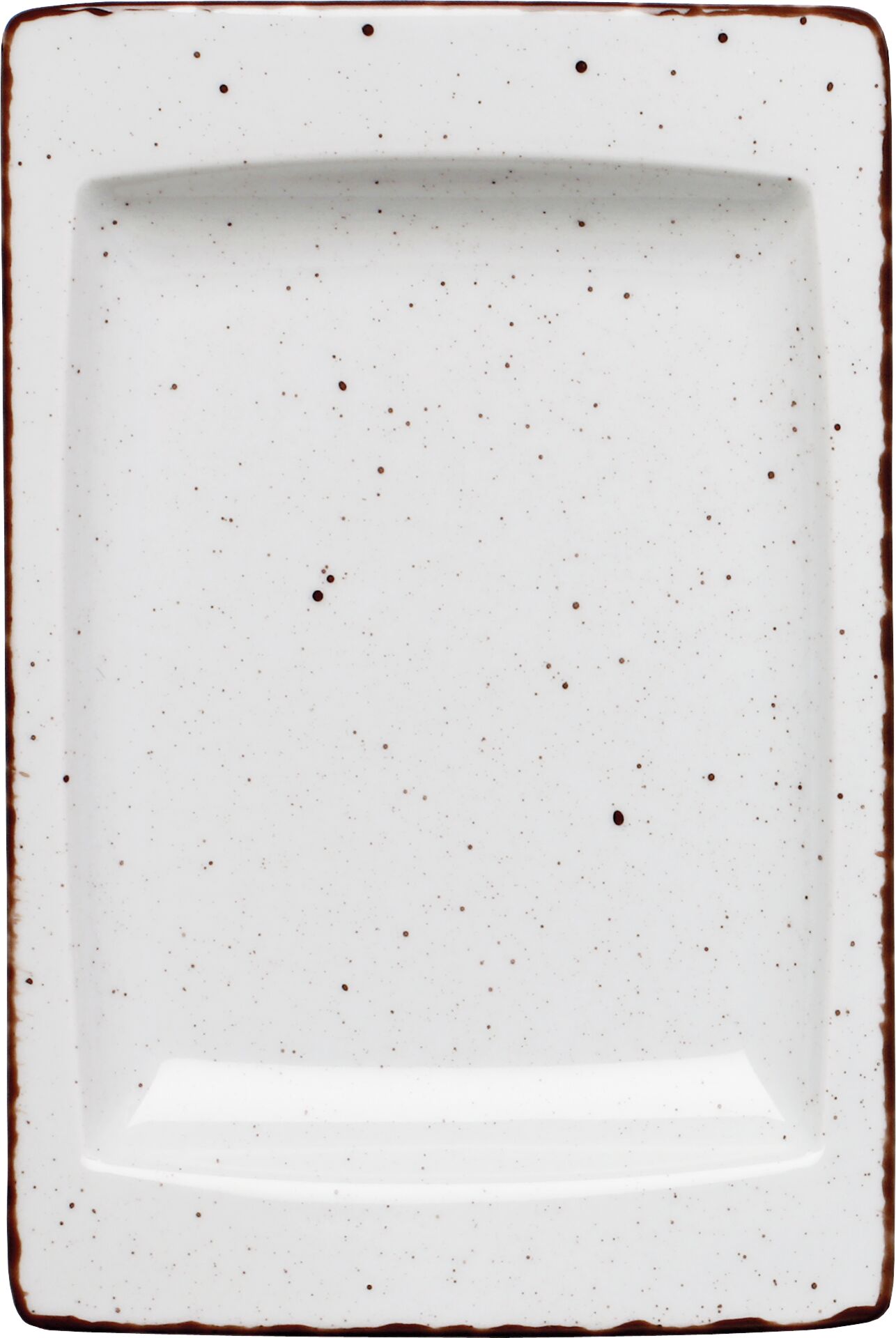 Platte flach eckig "Granja" weiß 18 x 12 cm