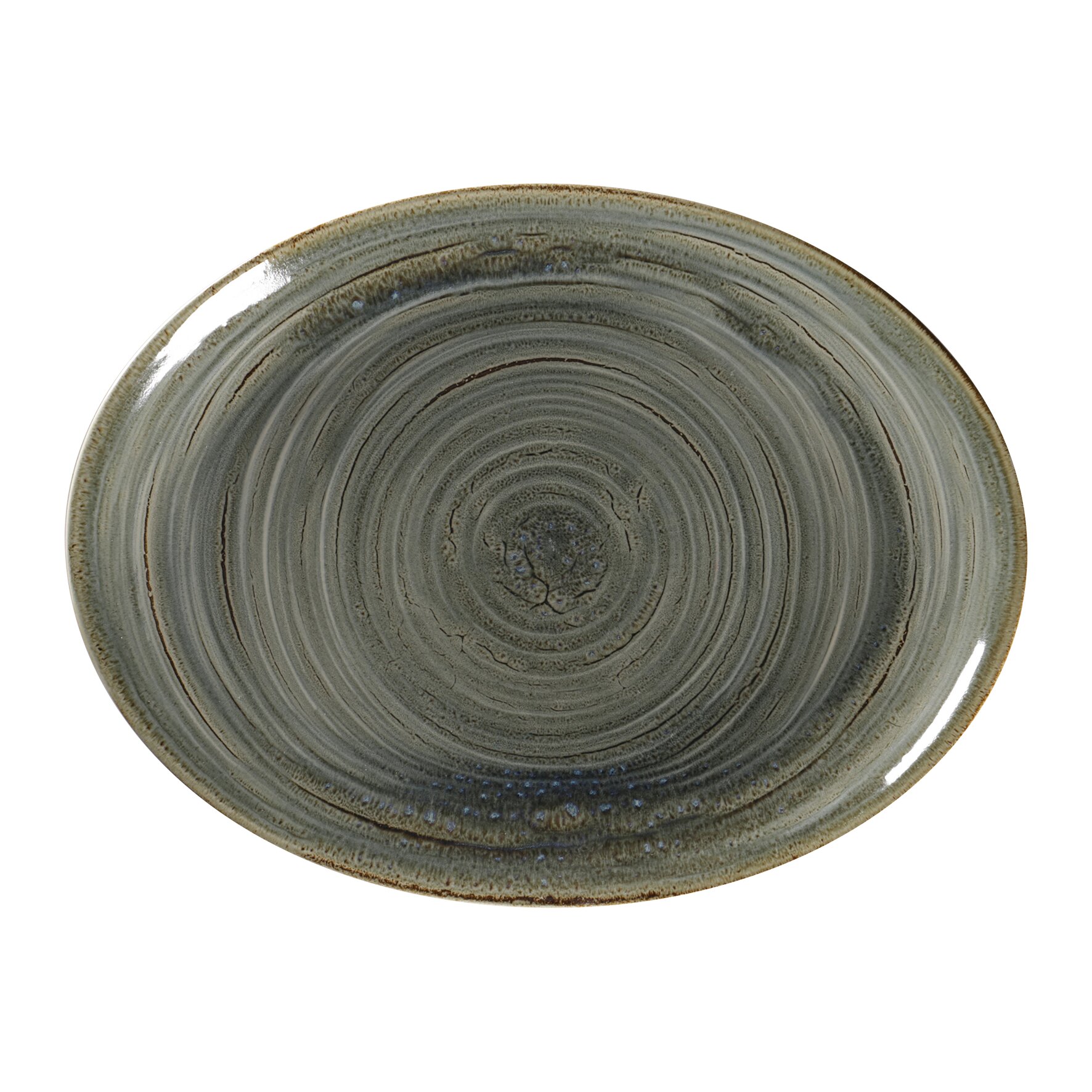 Platte oval 360 x 270 mm peridot green Spot Peridot Green