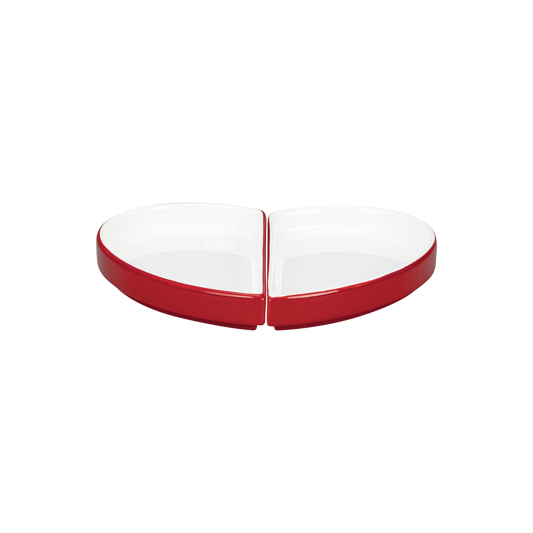 Teller flach ohne Rand / linke Hälfte 100 x 180 mm / 0,17 l rot Cliché