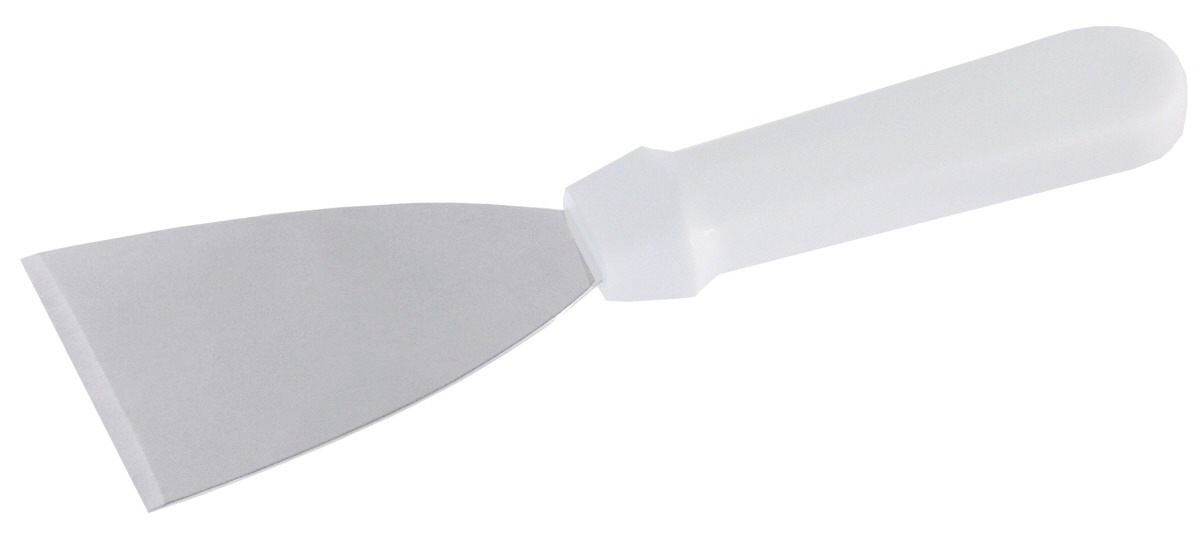 Bratenspachtel 250 mm mit geschärfter Vorderkante hochglänzend Bratenspachtel 250 mm mit geschärfter Vorderkante hochglänzend