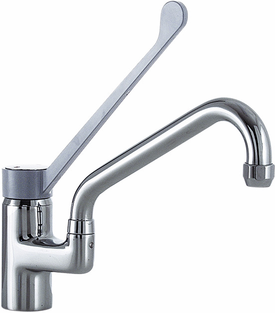 Einlocharmatur Mischbatterie Ellenbogen- Bedienhebel Schwenkhahn Auslauf 225 mm Einlocharmatur Mischbatterie Ellenbogen- Bedienhebel Schwenkhahn Auslauf 225 mm