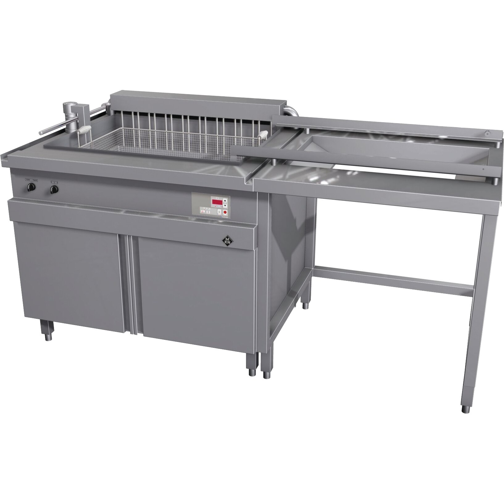 Elektro-Großfritteuse 1 x 115,00 l Köln + Hubmotor links + Enladesystem rechts