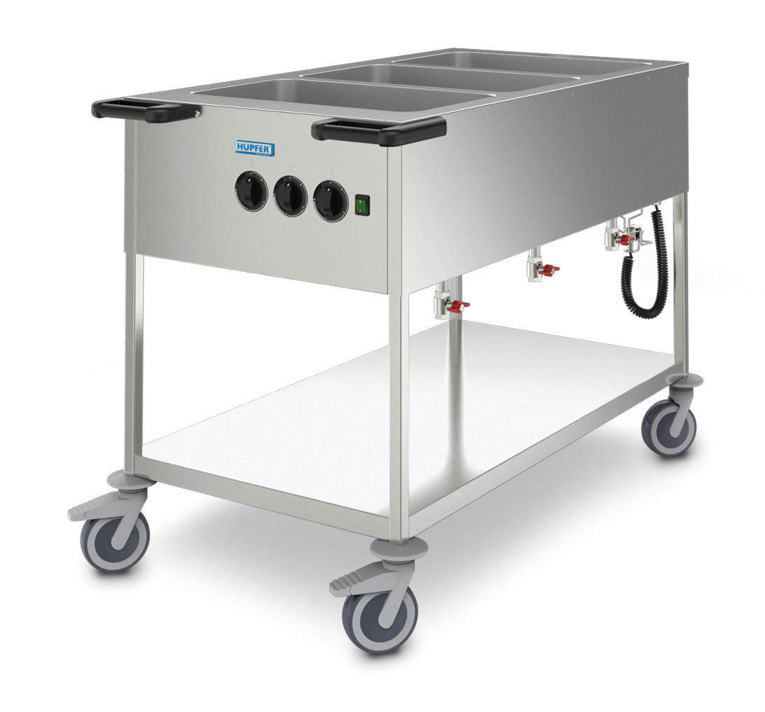Speisenausgabewagen Folienheizung 3 Becken für GN 1/1-200 Edelstahl