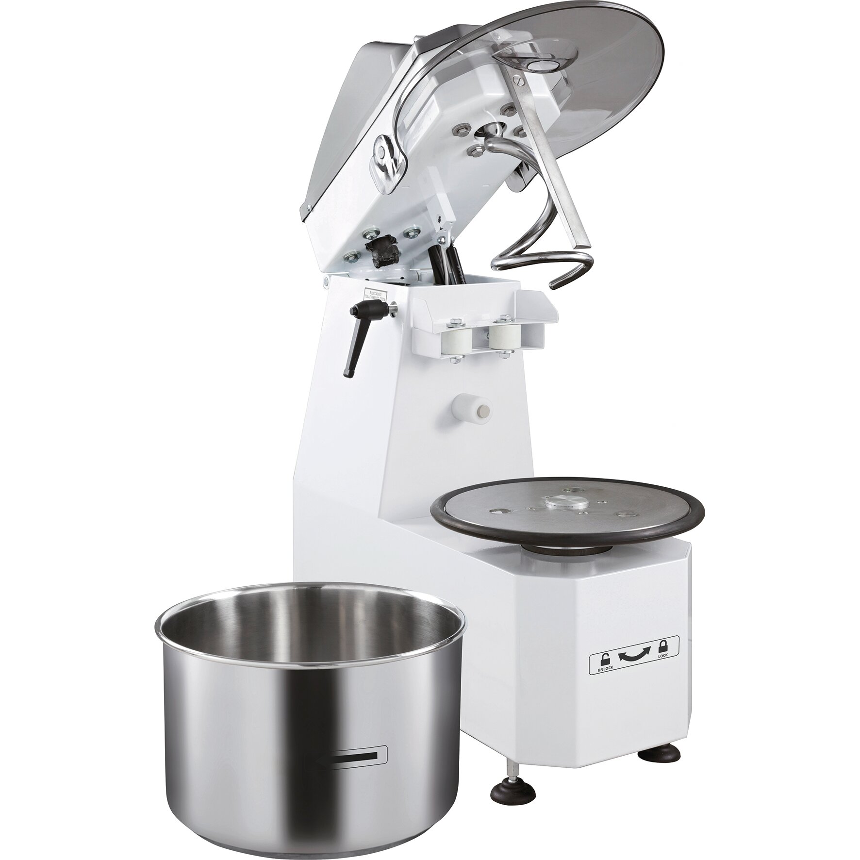 Teigkneter für 18 kg / 22 l mit anhebbarem Kopf + herausnehmb. Schüssel