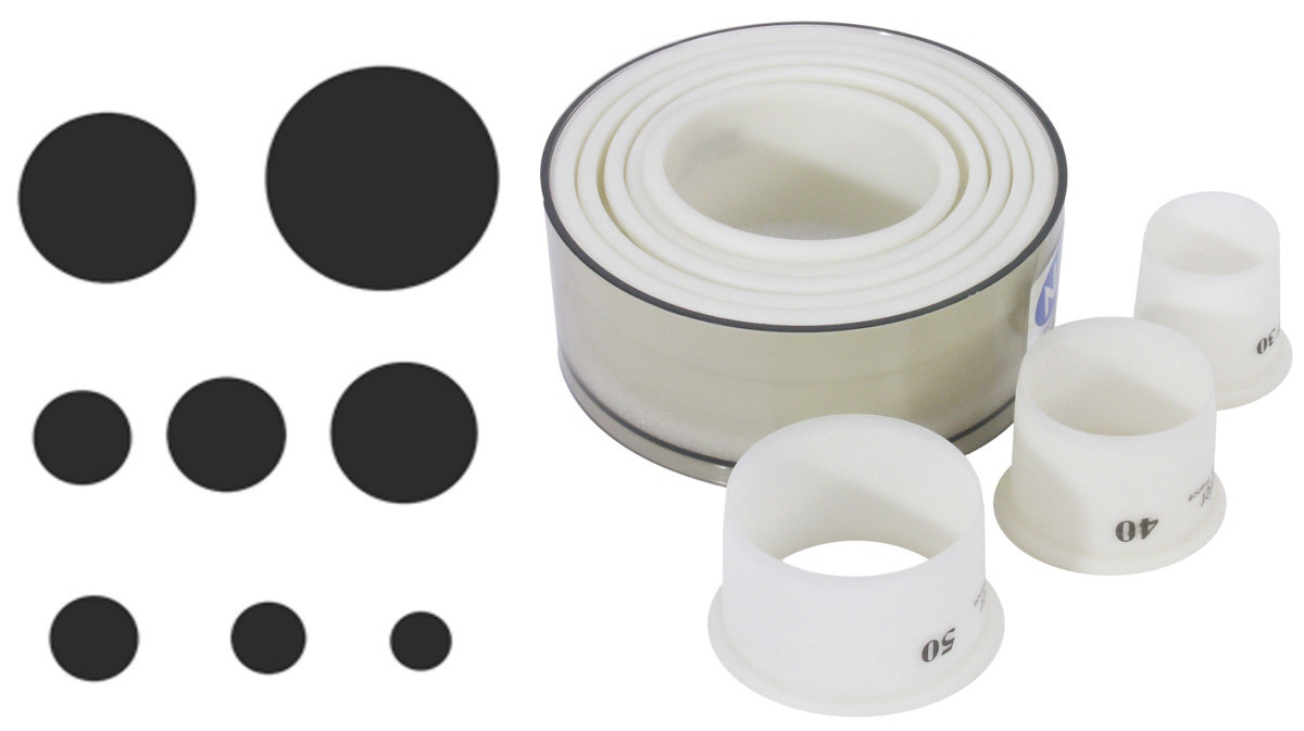 Ausstechersatz aus weißem Exoglass® 100 mm / hitzeresistent bis +160°C