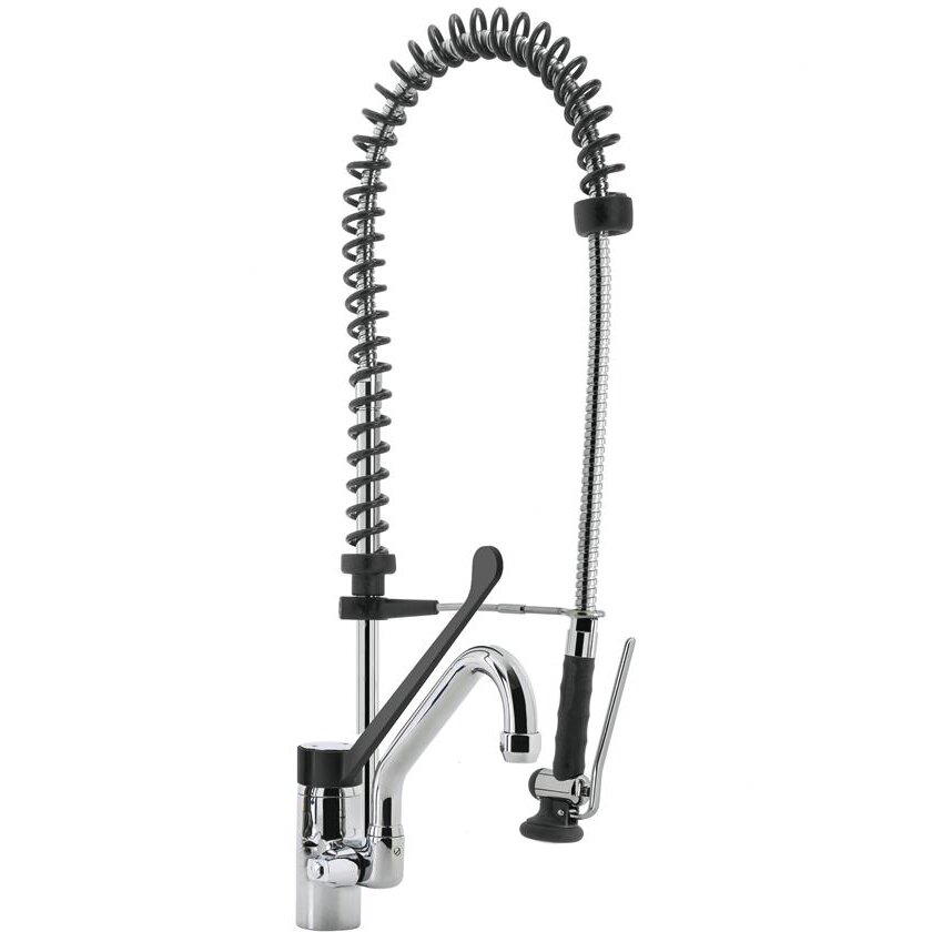 Geschirr-Waschbrause, Ellenbogen-Hebel, Schwenkhahn, Einlochmontage, H 800 mm