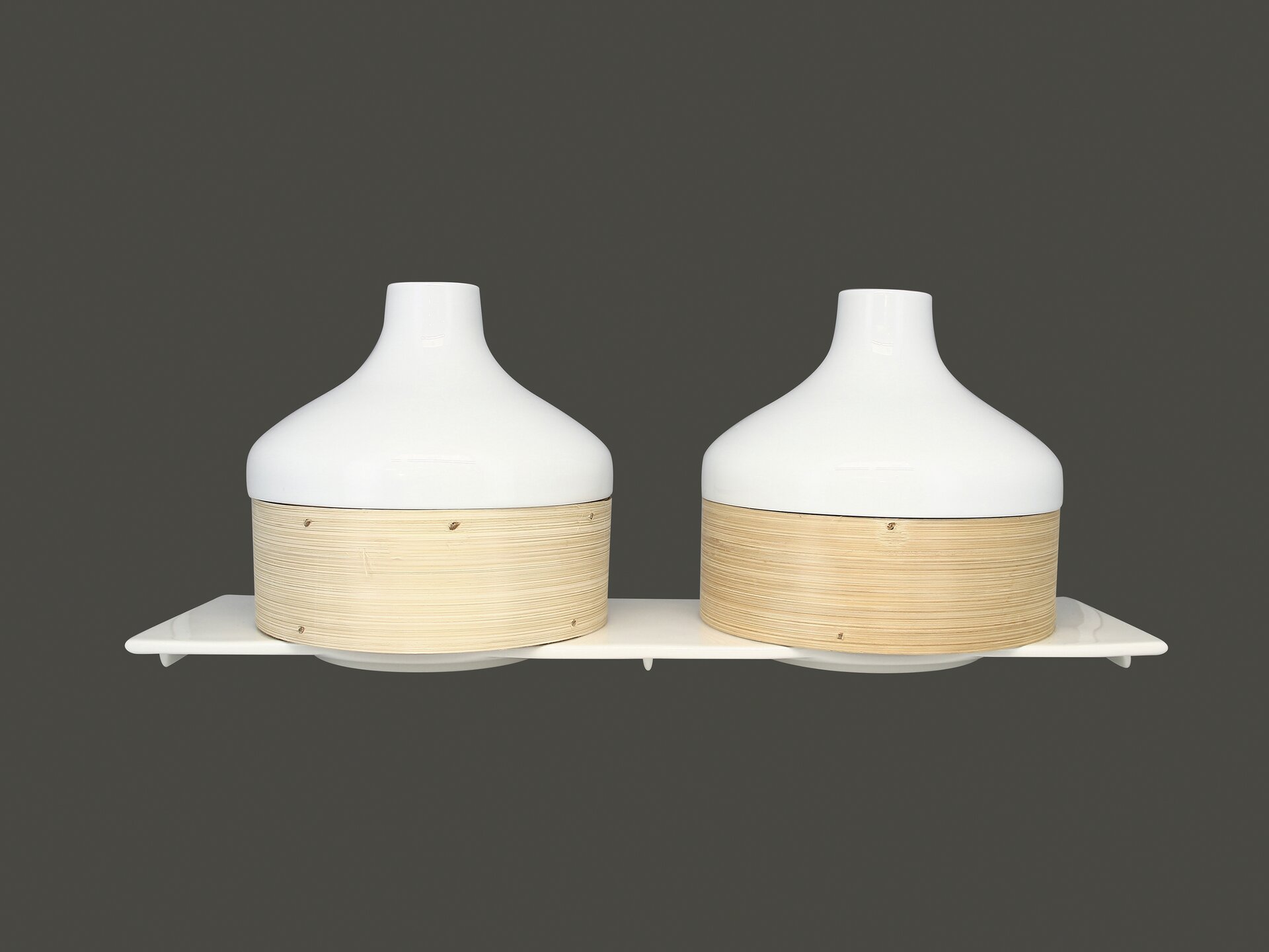 Gourmetplatte für Bambusdämpfer + Cloche 410 x 120 mm plain-white