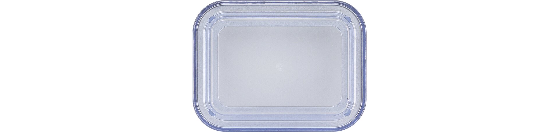 Deckel rechteckig / hoch 130 x 99 mm blau-transparent