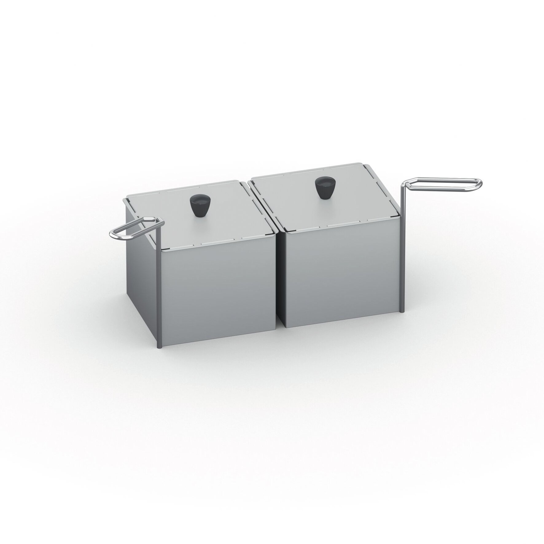 Kit 2 Portionskörbe GN 1/6 ungelocht  mit Deckel passend für Typ 2-XS /Typ 2-S