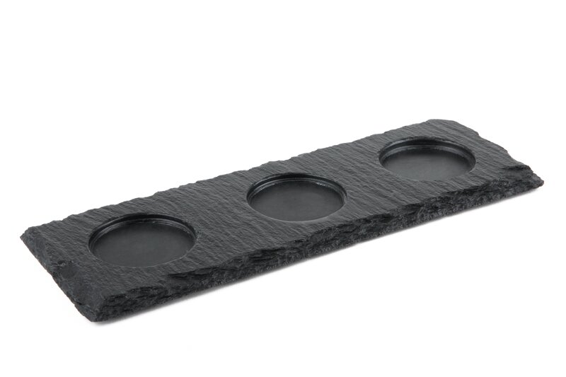 Naturschieferplatte 280 x 100 mm / 4 bis 7 mm hoch mit 3 Absätzen 60 mm