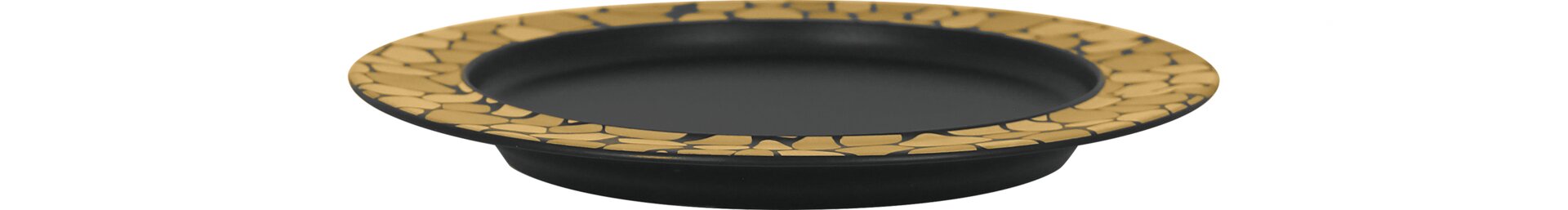 Teller flach mit Rand 240 mm schwarz + gold