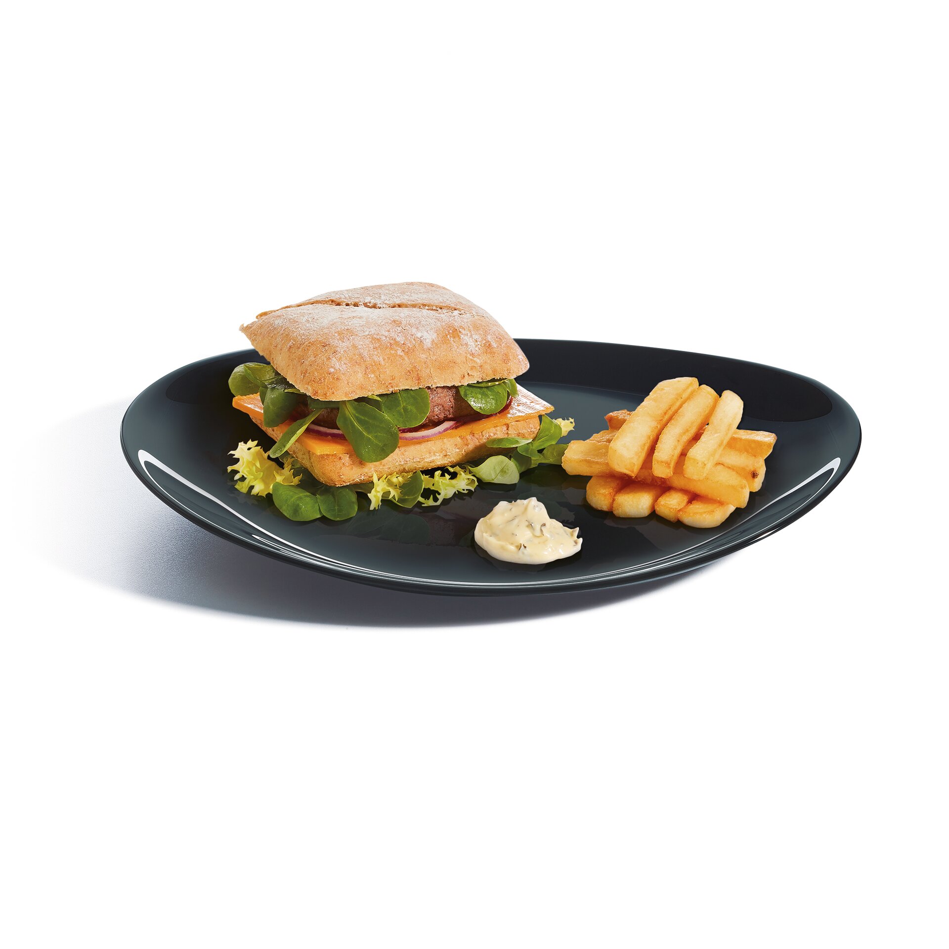 Steakteller 300 x 260 mm uni schwarz