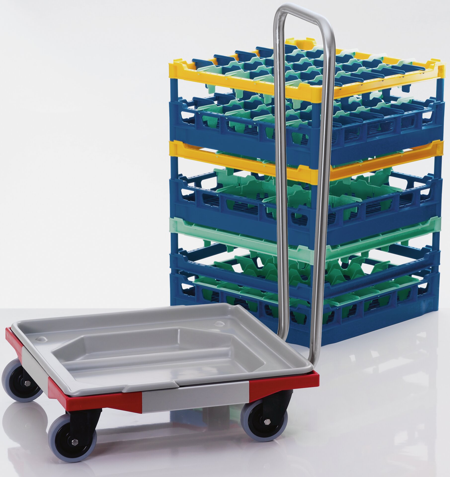 Korbwagen mit Schubbügel Edelstahl / Kunststoff / 500 x 500 mm