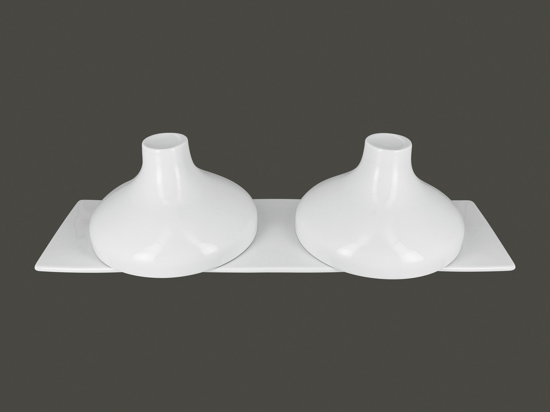 Gourmetplatte für Bambusdämpfer + Cloche 410 x 120 mm plain-white