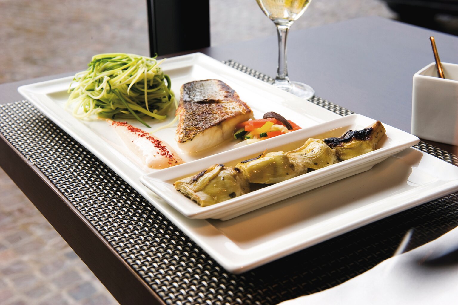 Teller flach rechteckig 230 x 70 mm creme Classic Gourmet
