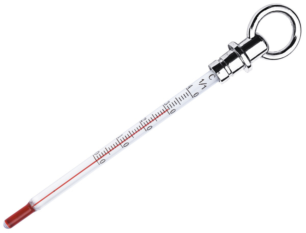 Wein-Thermometer 150 mm aus Glas mit Aufhängeöse
