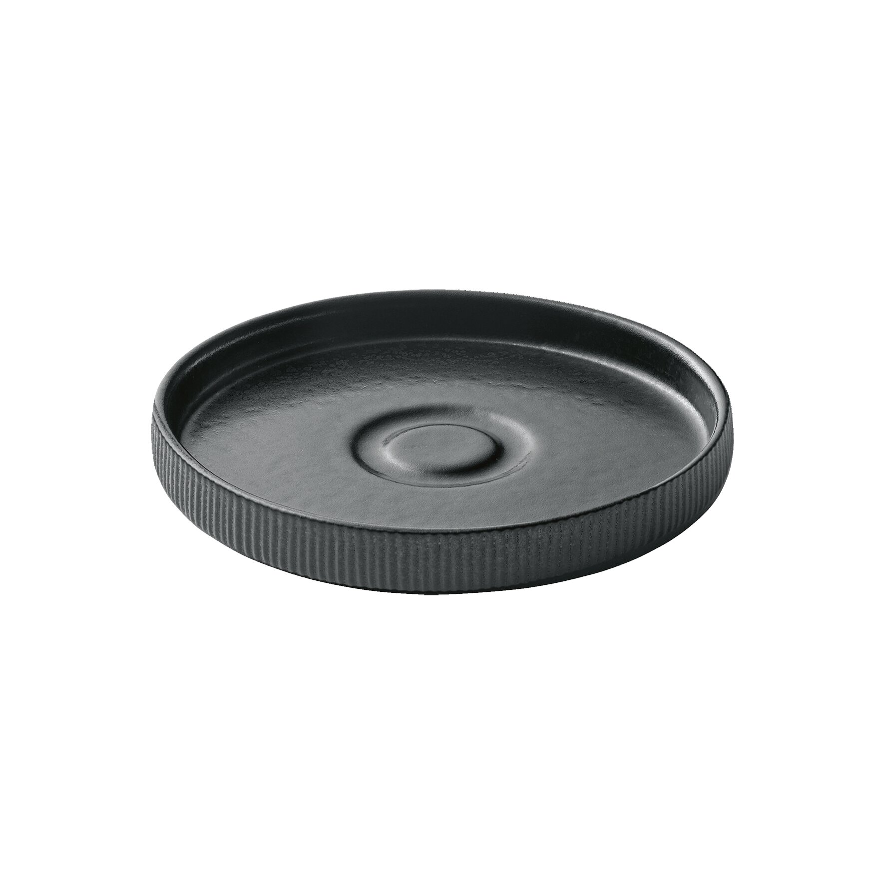 Untertasse rund Relief 150 mm schwarz Nara schwarz