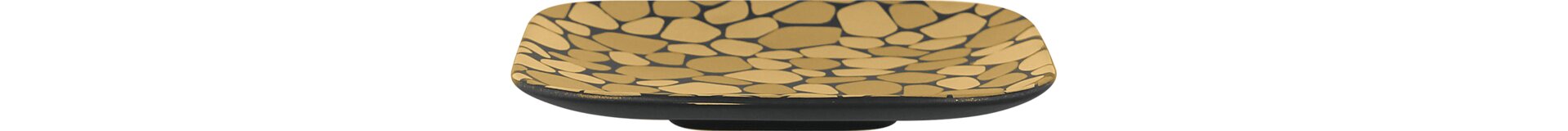 Teller quadratisch 150 mm schwarz / gold