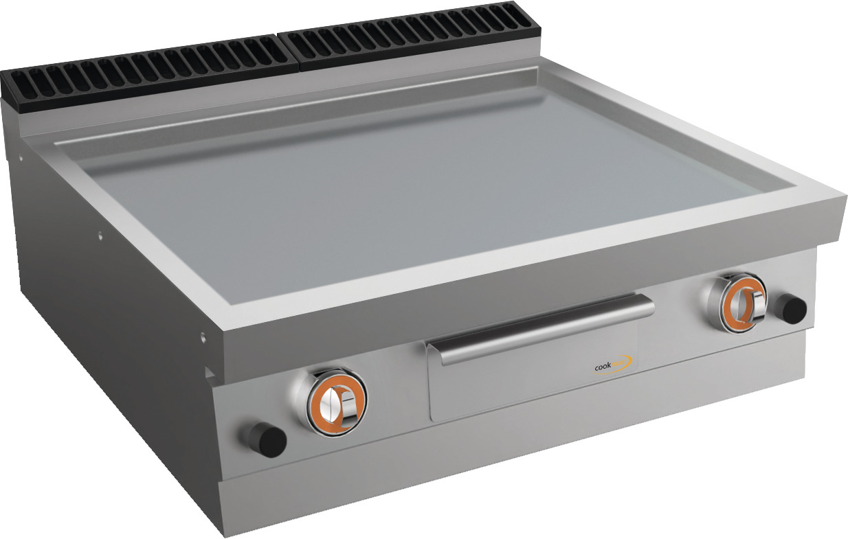 Gas-Grillplatte, glatt, 2 Heizzonen