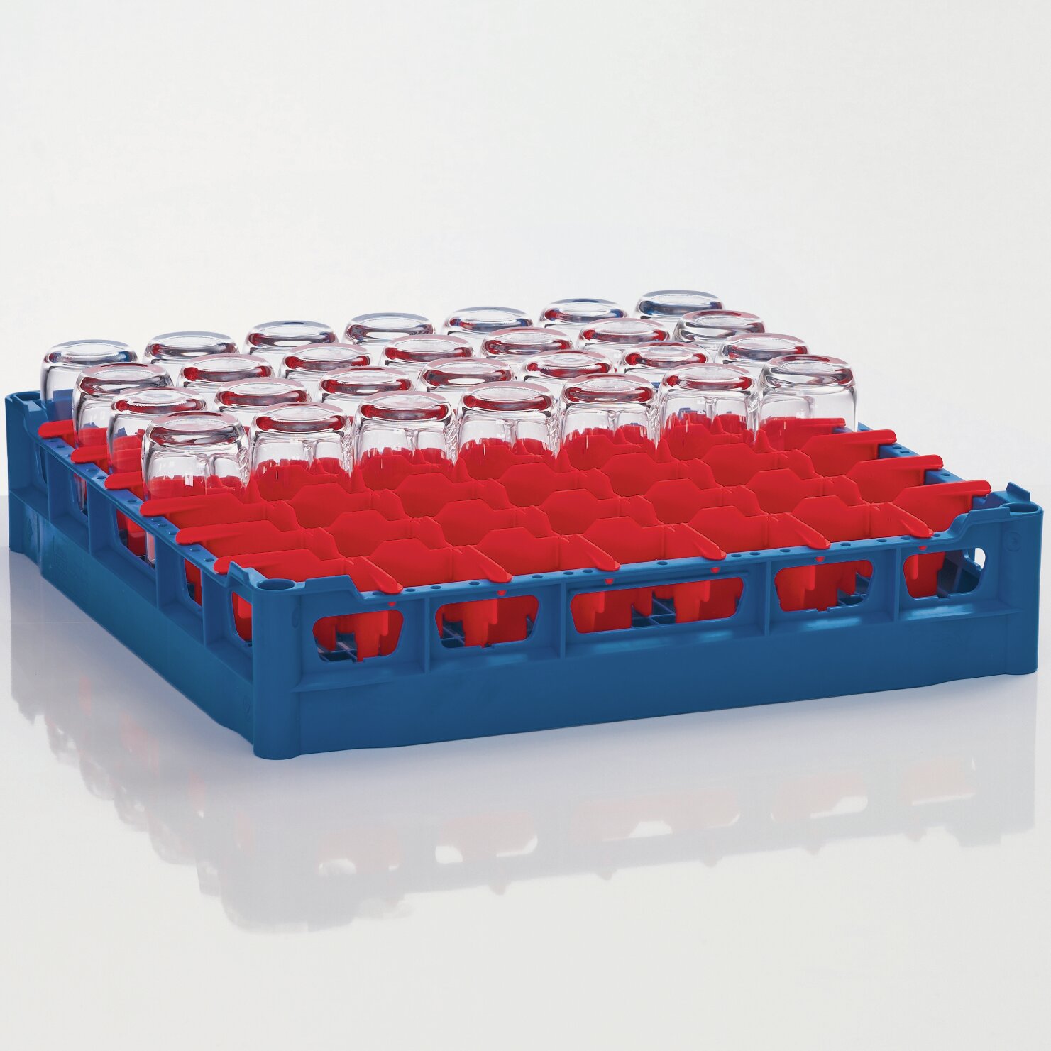 Gläserkorb Kunststoff für 49 Gläser / 500 x 500 mm / max. Glashöhe 70 mm