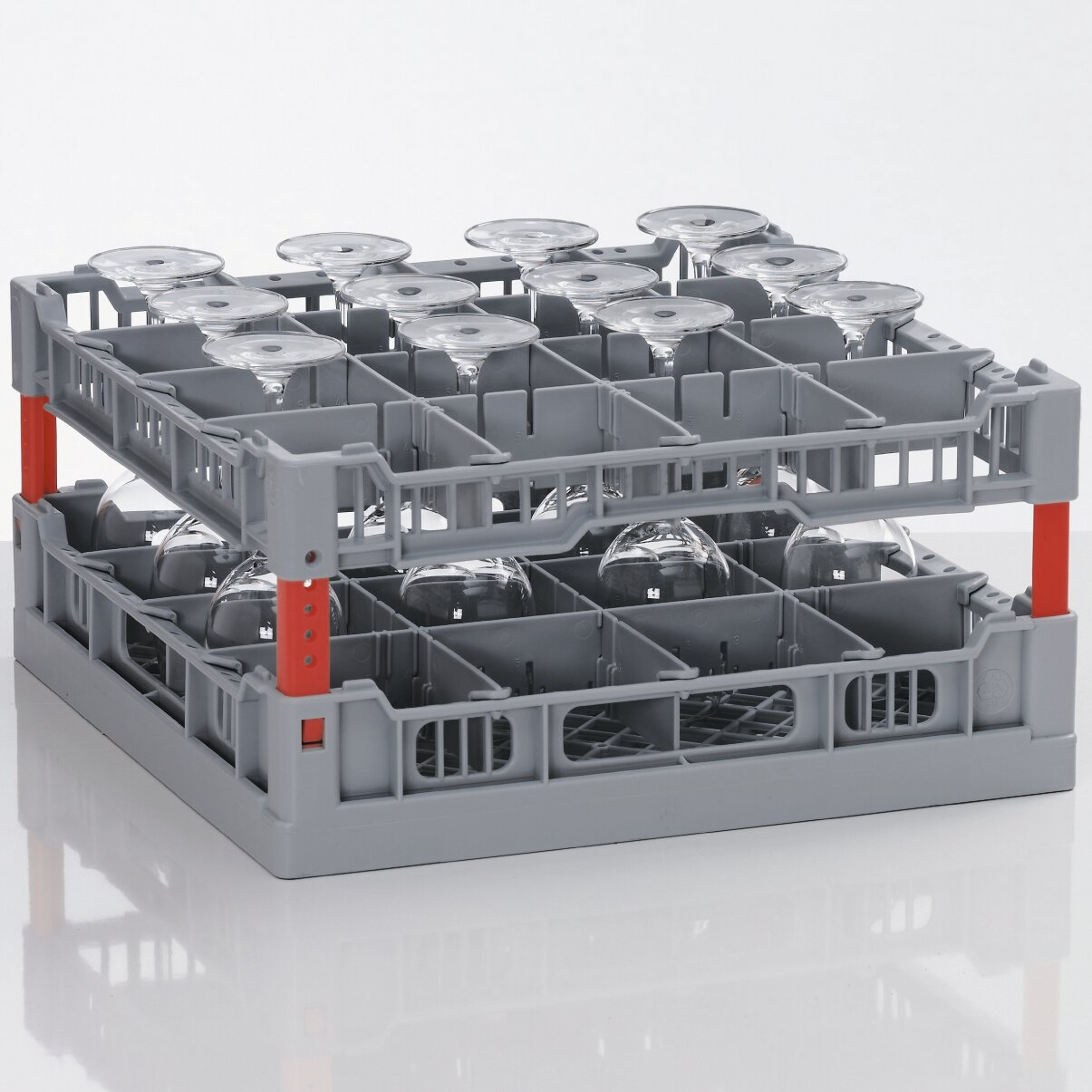 Gläserkorb Kunststoff für 16 Gläser / 400 x 400 mm / max. Glashöhe 160 mm