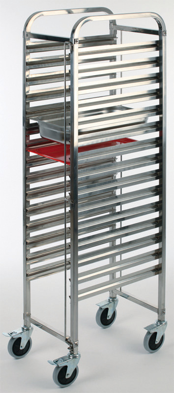 GN-Regalwagen GN 1/1 550 x 385 x 1735 mm mit 15 Doppelauflageschienen