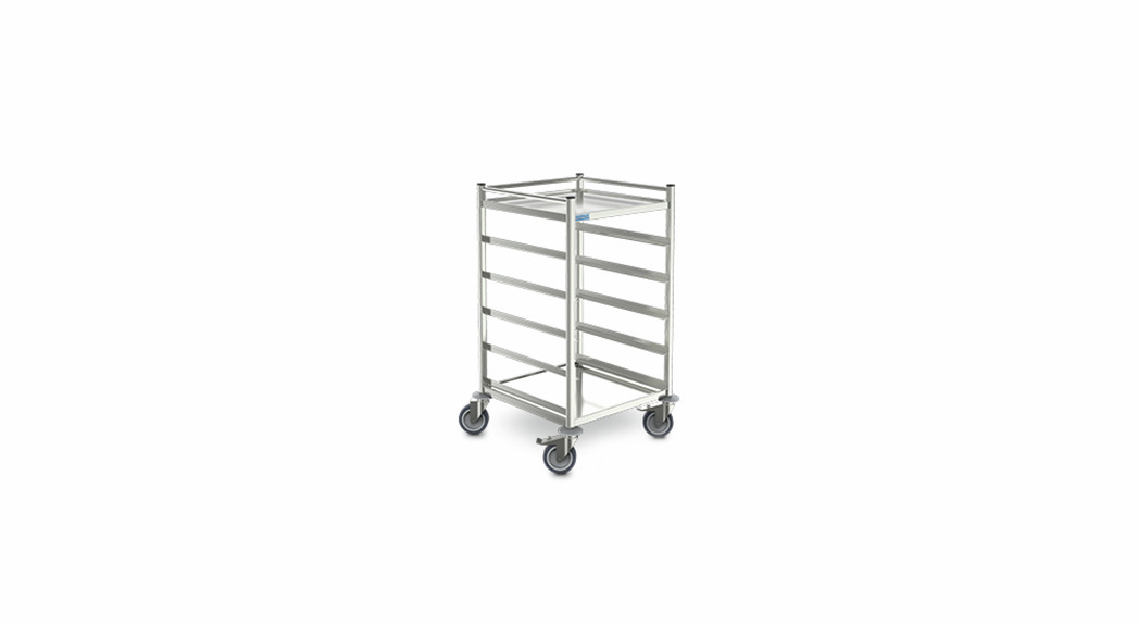 Korbtransportwagen 5 x 500er Körbe mit Arbeitsplatte 638 x 630 x 1061 mm