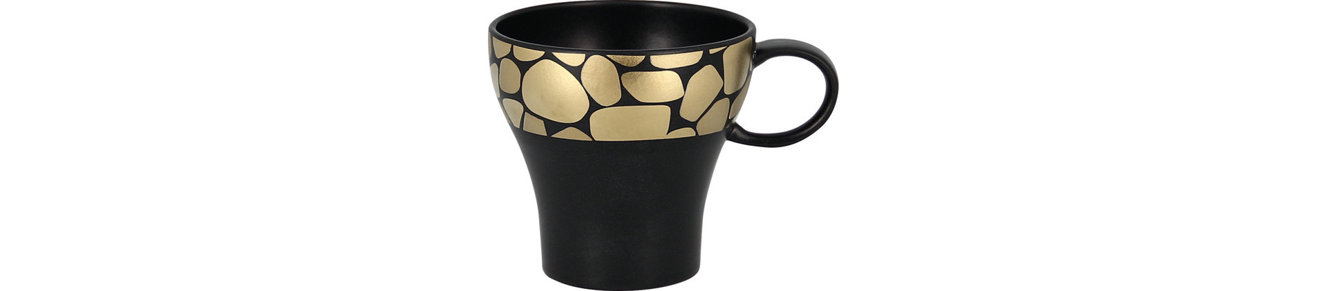 Kaffeetasse 0,20 l schwarz / gold