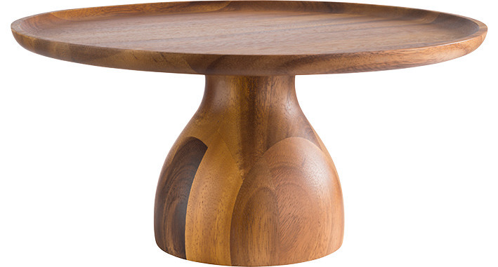 Servier- / Tortenplatte 330 mm / 160 mm hoch Akazienholz