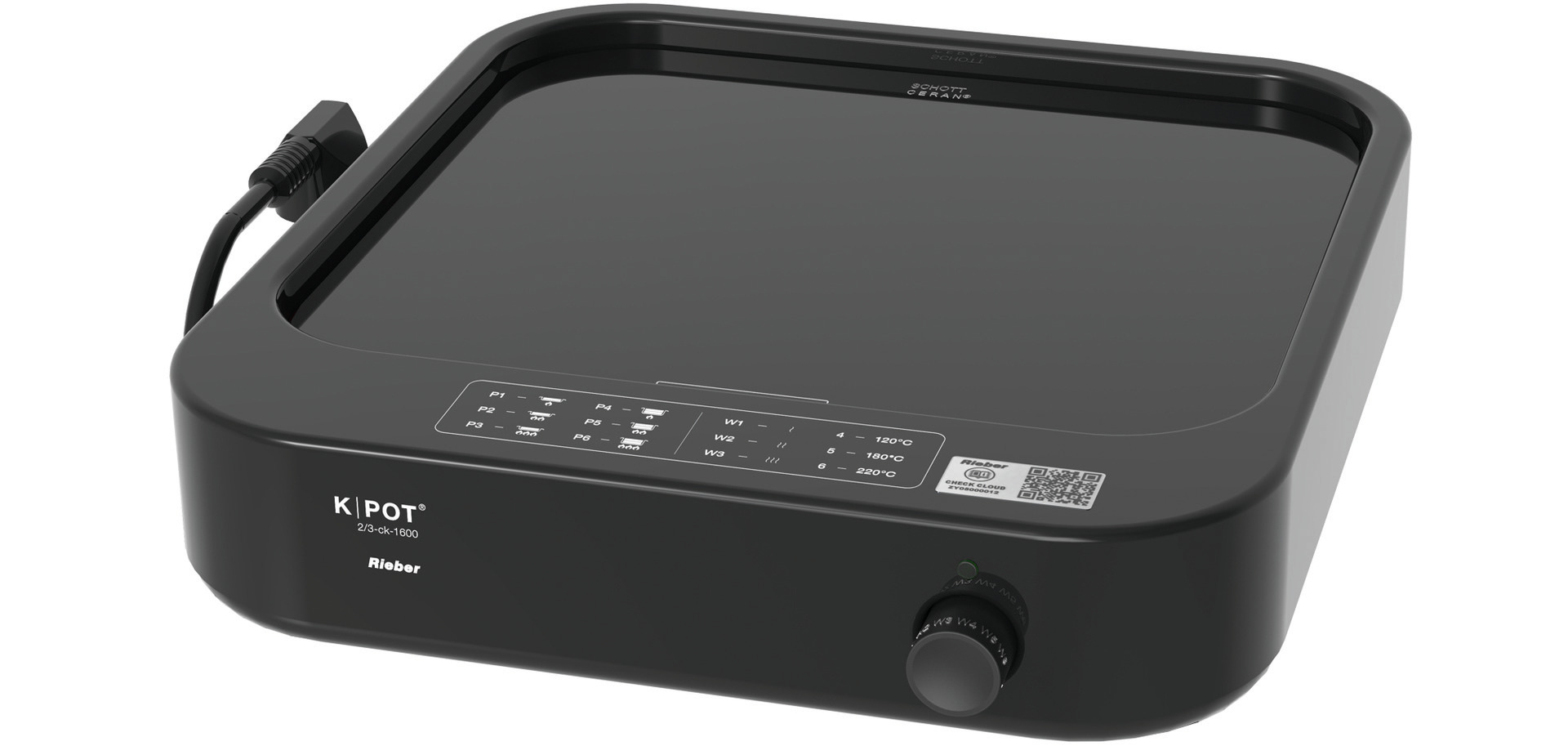 Auftischgerät K-POT 2/3 ck-1600  / 1 Zone / schwarz