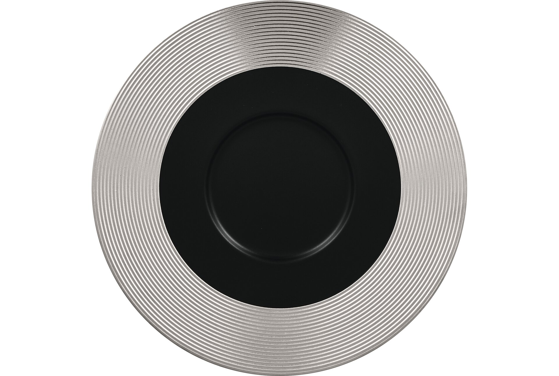 Gourmetteller flach 290 mm schwarz / silber