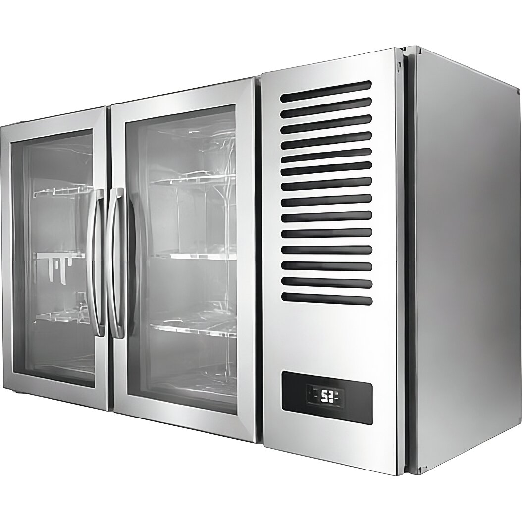 Wandhängeschrank mit 2 Glas-Flügeltüren 275,00 l gekühlt black