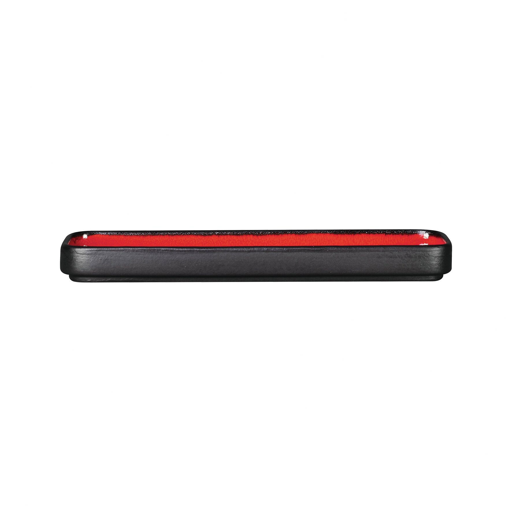 Teller flach rechteckig 240 x 80 mm rot Fractal