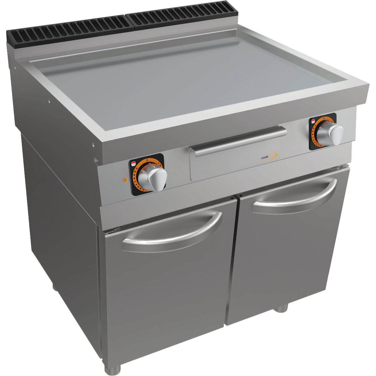 Elektro-Grillplatte glatt, Unterbau mit Türen