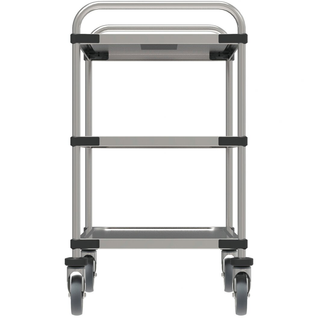 Servierwagen 850 / 3 Borde montiert / verzinkte Rollen