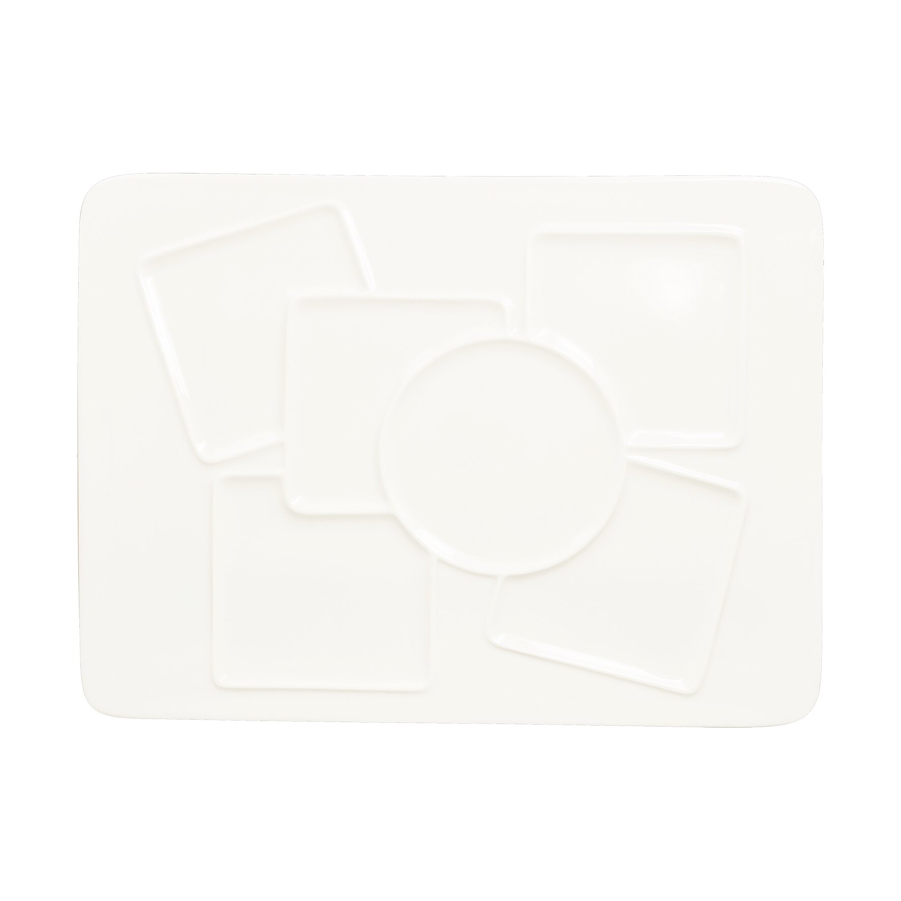 Teller rechteckig mit 6 Zonen create 370 x 270 mm plain-white