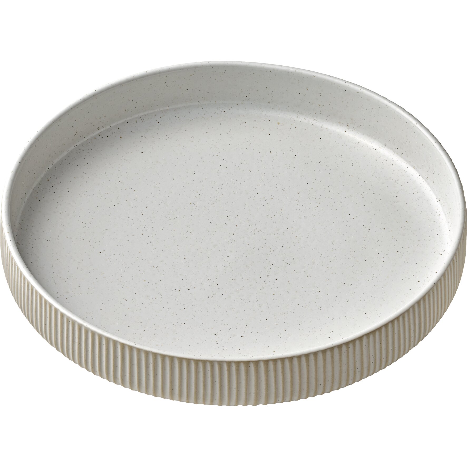 Teller tief rund hoher Rand Relief 240 mm / 1,30 l weiß Nara weiß