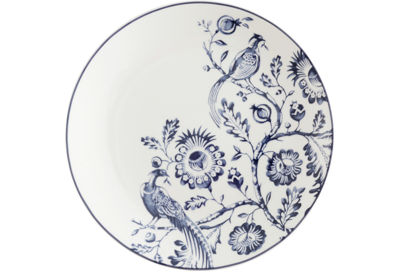 Coupeteller flach 270 mm weiß-blau Florina