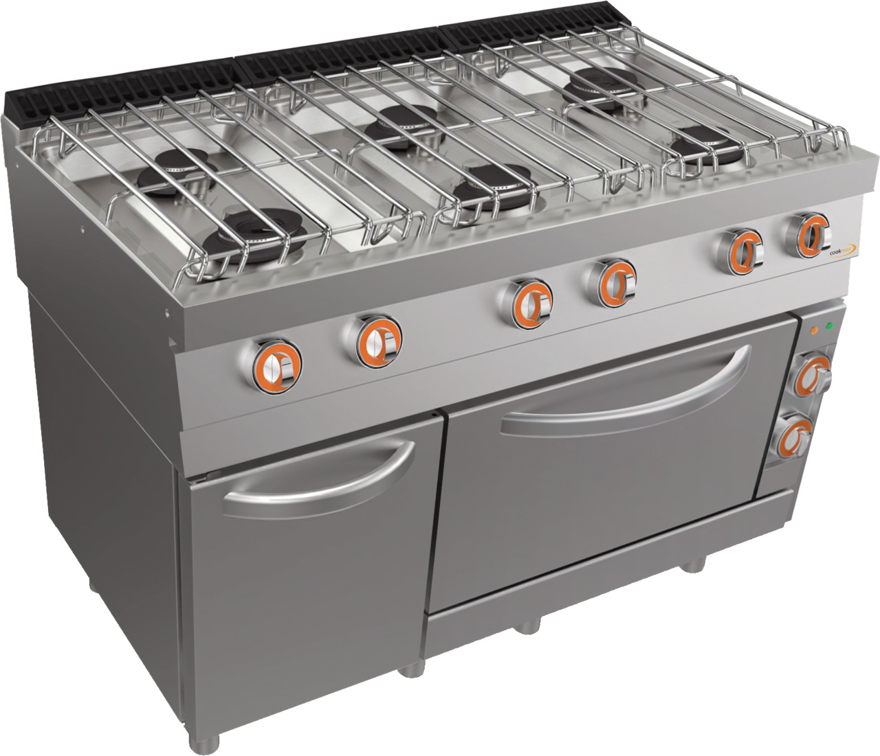 Gas-Herd 6 Brenner mit Elektro-Backofen GN 2/1