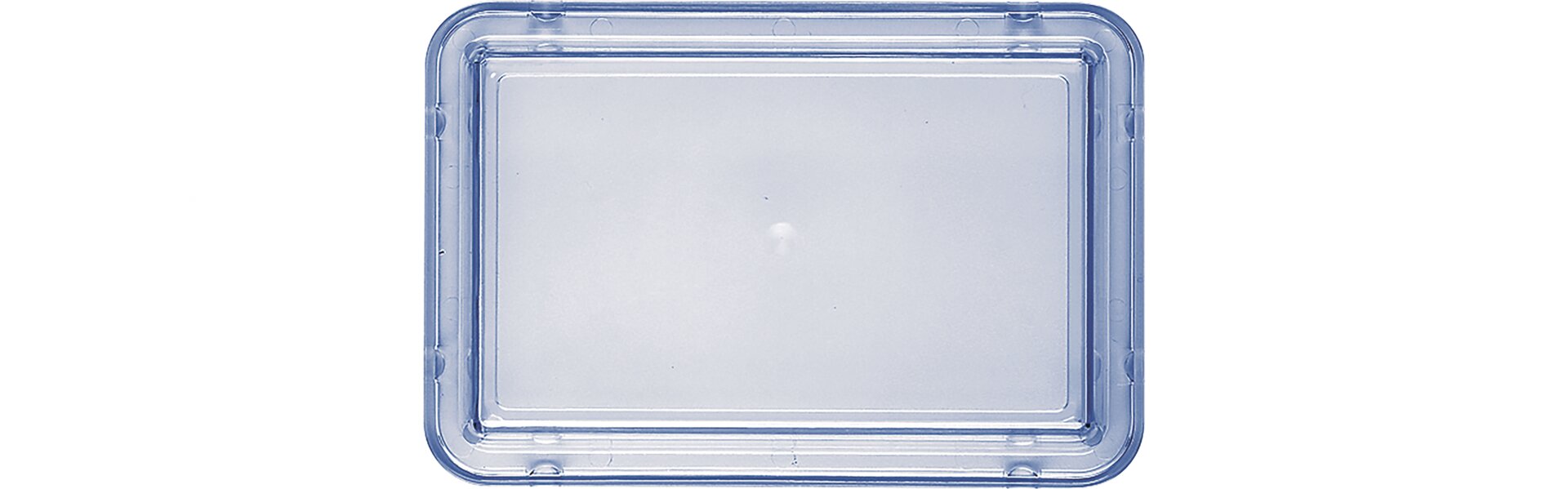 Deckel rechteckig / hoch 194 x 131 mm blau-transparent
