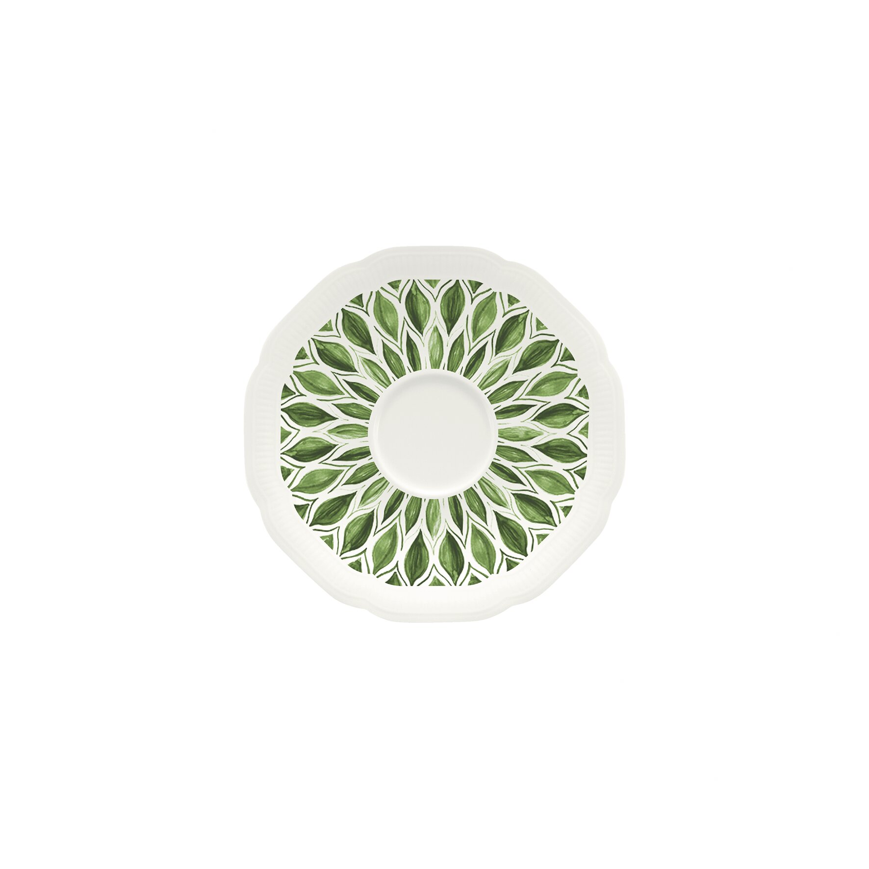 Untertasse rund mit Relief 131 mm green Floral Charm